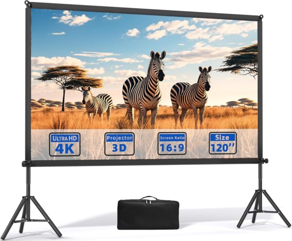 AyoumsPy 120-Inch Projector Screen with Stand
