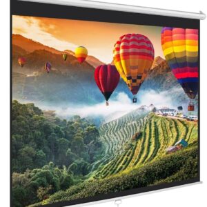 AyoumsPy 72-Inch Manual Pull-Down Projector Screen, Retractable