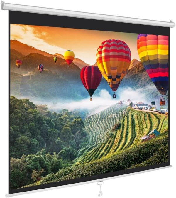 AyoumsPy 72-Inch Manual Pull-Down Projector Screen, Retractable
